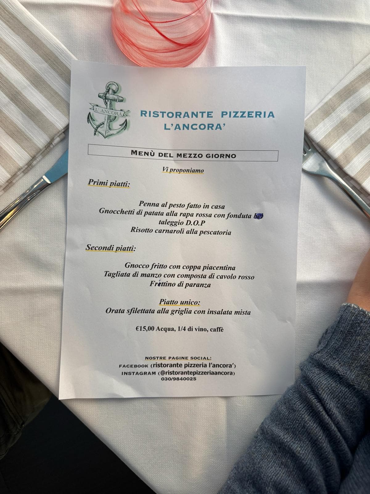 Pasta und Mittagsteller bei L’Ancora Iseo